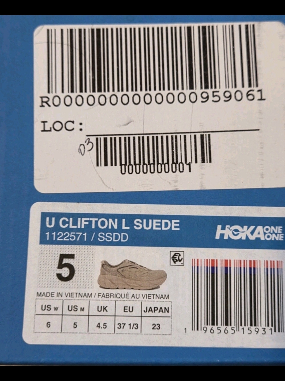 Hoka One One HOKA Clifton L Suede Country Air US Womens Sz  6 and a US Mens Sz 5 - Picture 9 of 9